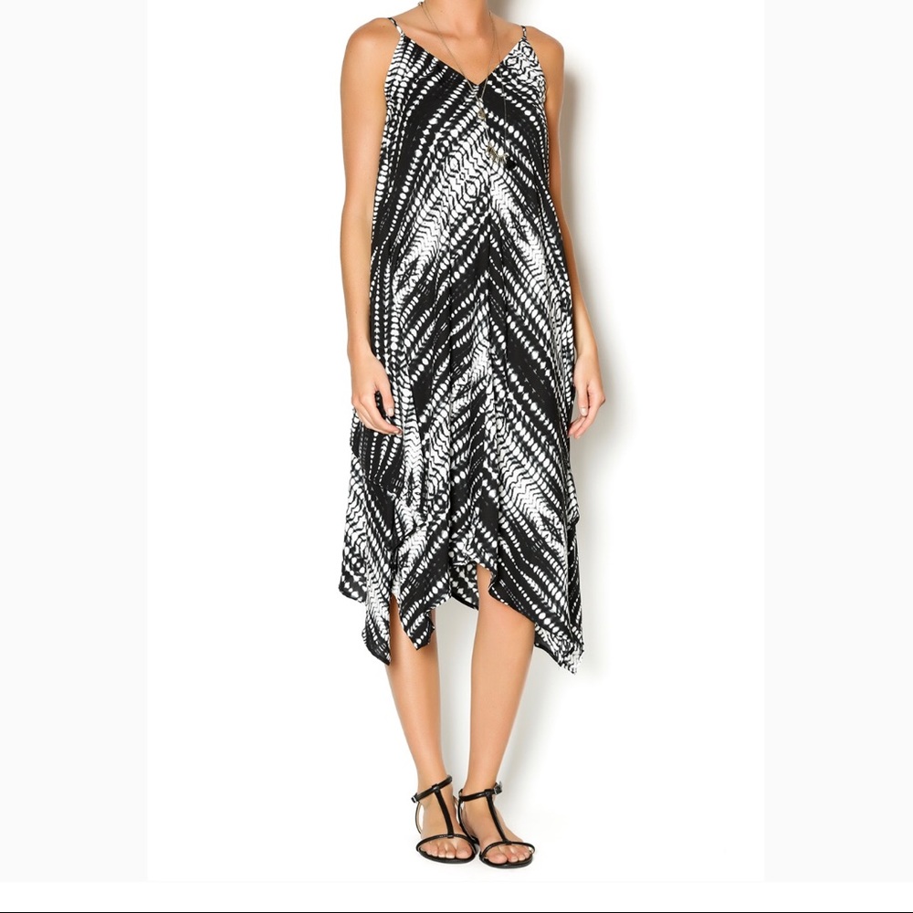 *SALE*Tyche Black & White Print Handkerchief Dress